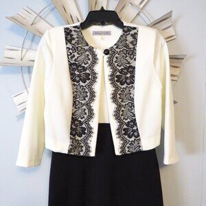 Beautiful 2 Pcs Danny & Nicoles Dress Black & Cream Dress w/ Lace Size 6‎